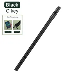 Miwayer Authentic 6-Hole Tin Whistle for Traditional Irish Music (C Key Black)