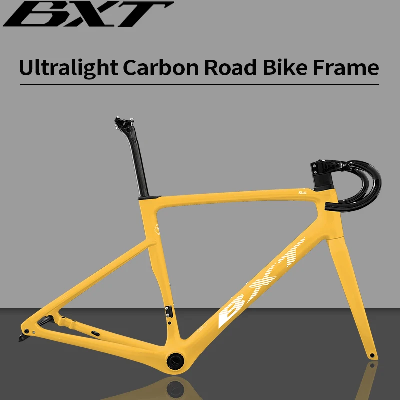 BXT Ultralight Carbon Road Bike Frame, Flat-Mounted Disc Brake