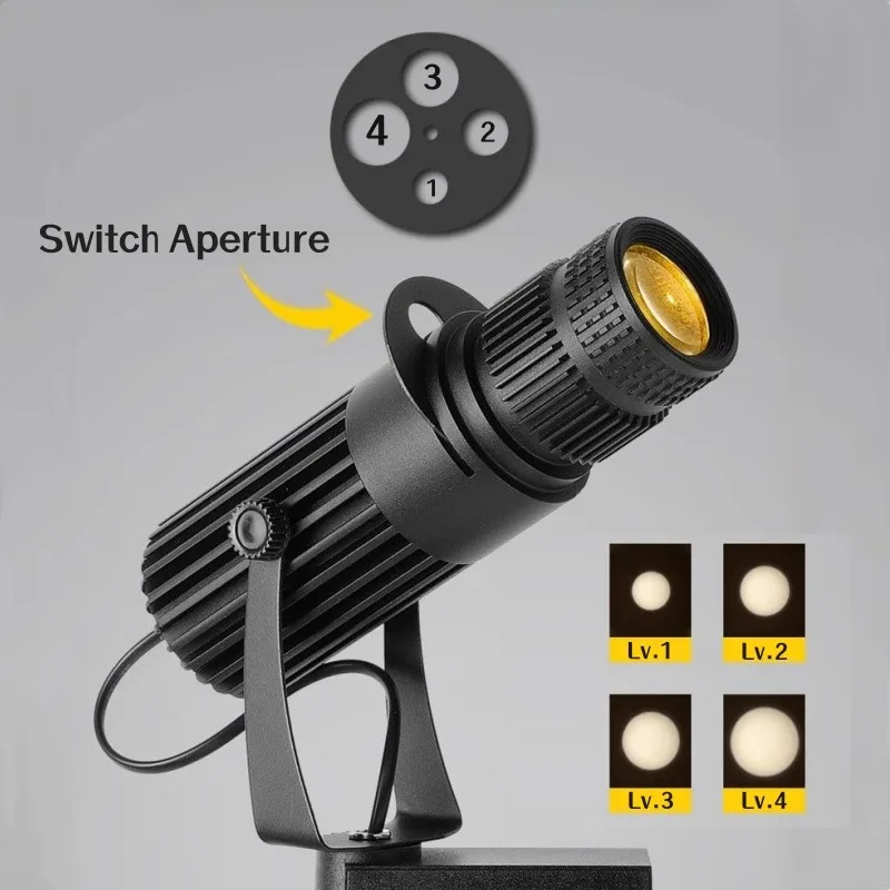RGB Stage Zoom LED Track Lights Adjustable Focus Logo Projector Ceiling Spotlights Picture Gallery Theater Rail Lighting Fixture 3