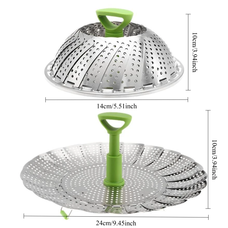 Drainage Basket Kitchen Novel Kitchen Accessories Steaming Drawer Dumplings Steamer Cooker Stainless Steel Folding Steamer Bar