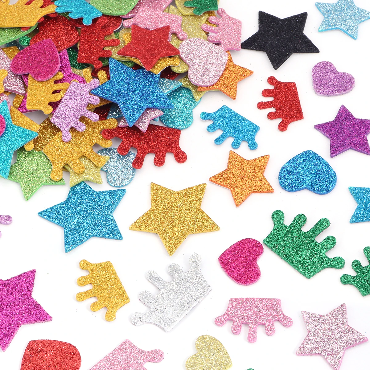 Decorative Stickers Stationery Stickers Stationery Supplies Mix Color Glitter Foam Stickers Self Adhesive EVA Stickers Kid's Arts Craft Supplies Greeting Cards Home Decoration Toy