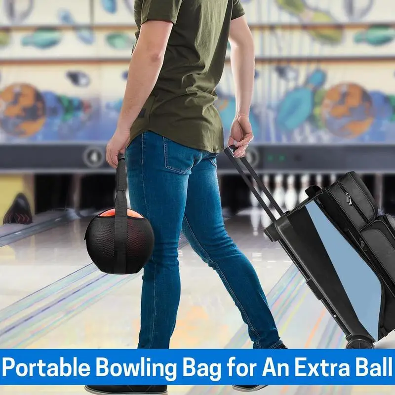 Bowling Bags Sturdy Bowling Ball Holder Single Ball Bag Net Safe Backpack Foldable Bags For Beginners Advanced