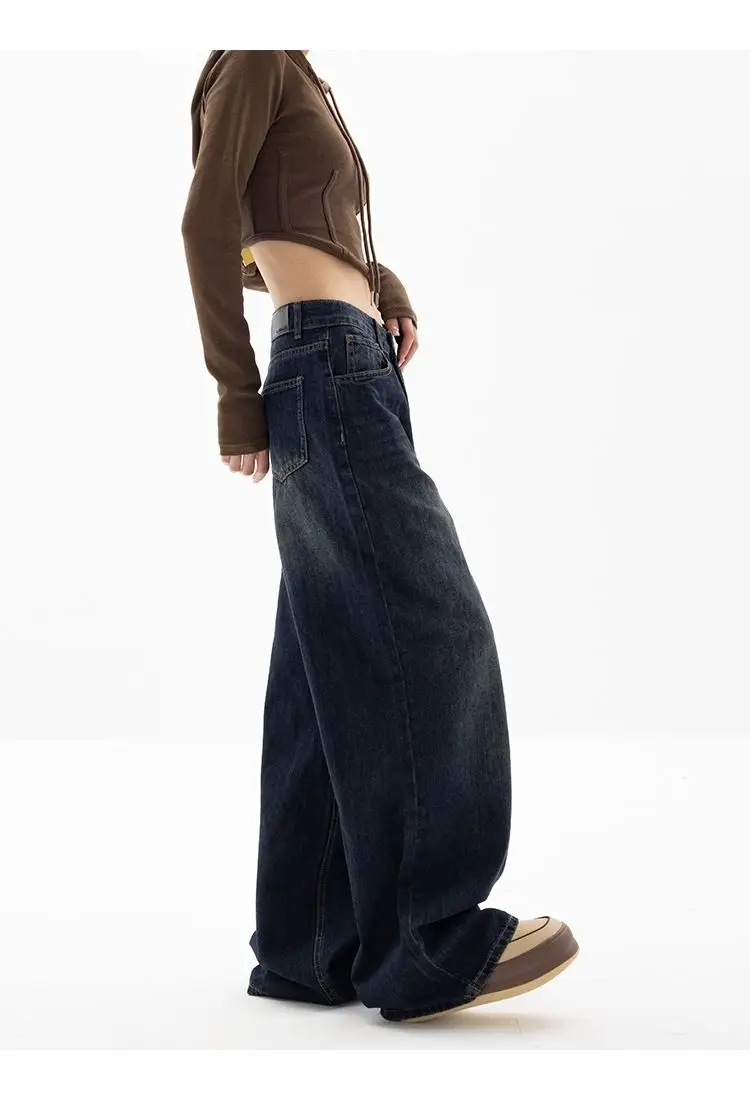 Wide Leg Baggy Denim Trousers 31