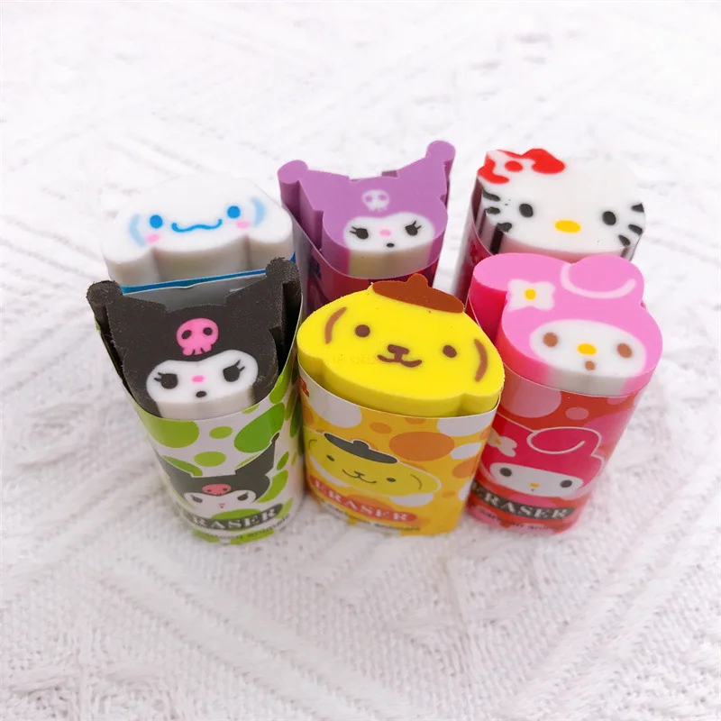 Фото 24 шт. Sanrio мультяшный ластик Kawaii аниме Cinnamoroll/kuromi/my Melody мини Ластик Детские Обучающие канцелярские принадлежности оптом №4