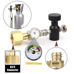 Co2 Cylinder Refill Adapter Kit with Gauge (TR21-4 Thread Type) (G3-4(2000PSI))