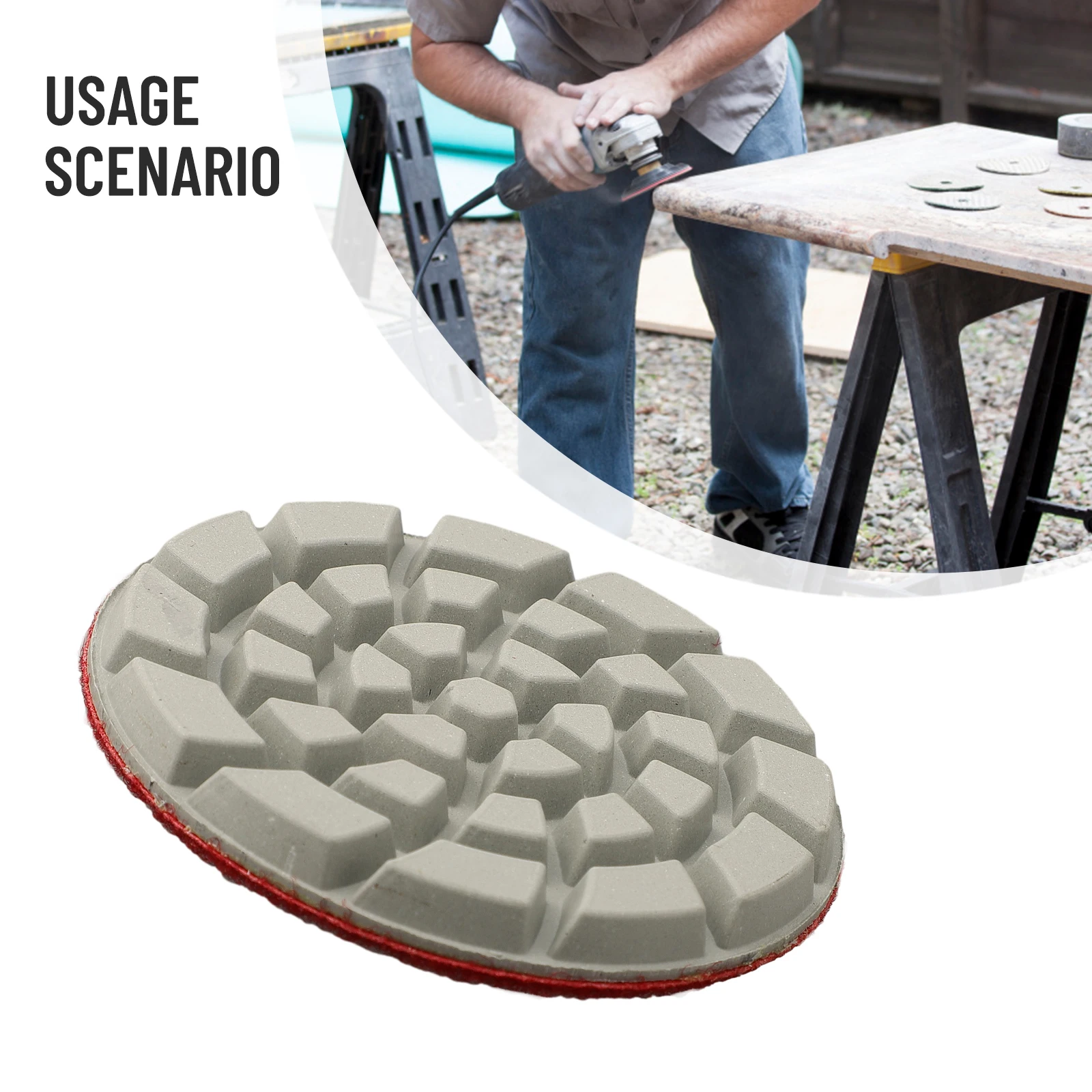 

1PC 4 Inch Polishing Pads 100mm Dry/Wet Diamond 4 Step Polishing Pads Granite Polishing Tool For Granite Marble Stone Terrazzo