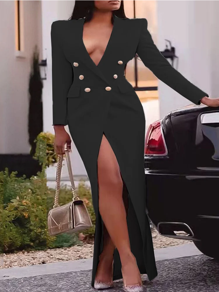 Elegant Women Blazer Dress Suits Long 