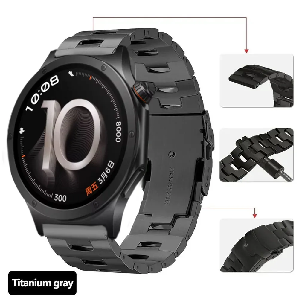 Premium 22mm Titanium Metal Watch Strap - Luxury Replacement Wristband Accessories