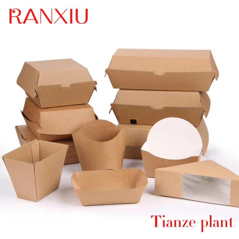 

Custom Large Clamshell Hamburger Take Out Carton,hot dog paper packaging box