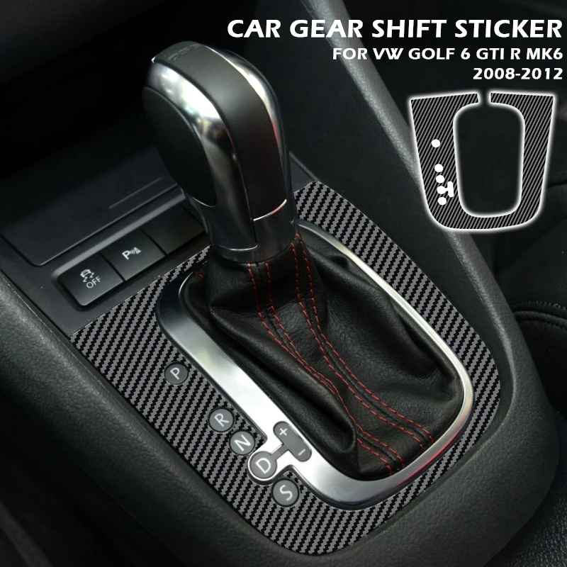 Car Badge Sticker Carbon Fiber Car Interior Gear Panel Trim Suitable For Volkswagen Golf 6 MK6 GTI GTD R TSI 2008-2012 car sticker
