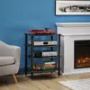 Four Shelf Audio Rack, Media Stand, and Components Cabinet 4 Shelf Black 6