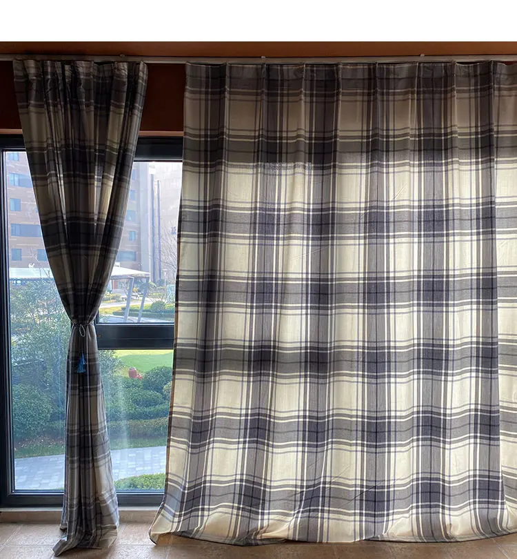 

Lattice Curtain Finished Hook Semi-shading Bedroom Living Room Balcony Curtain