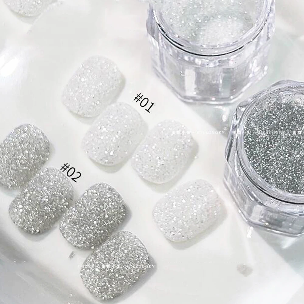 1Jar Luxus Glänzendes Diamant-Nagelpuder 5g Grau Ultrafeiner Glitzer für Nagelkunst Französisches Design Nagelpigment für Acryl- und Gelnägel – Detail 7