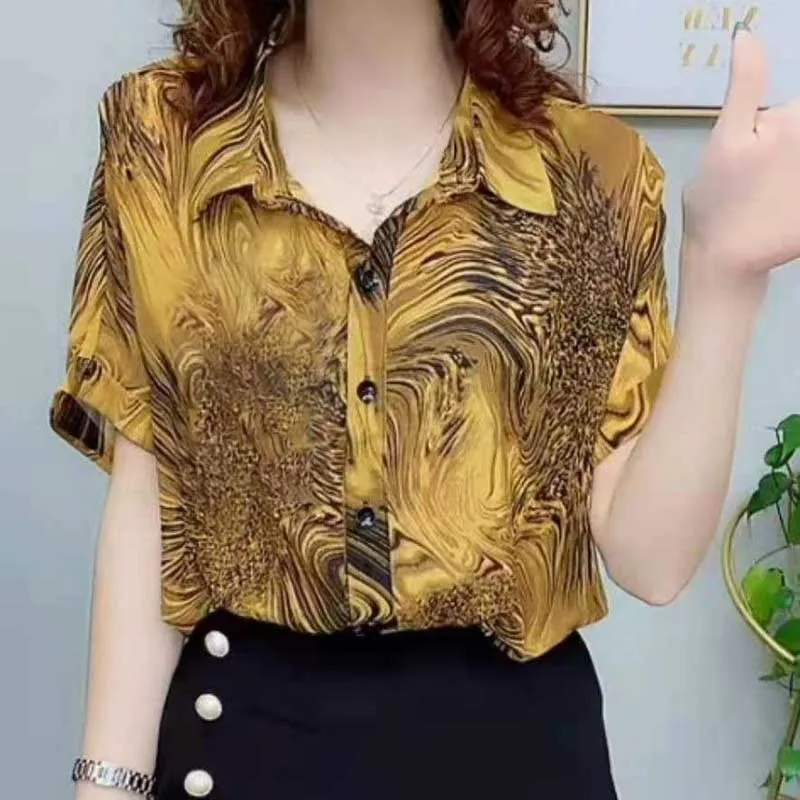 Vintage Printed Lace Up Batwing Sleeve Leopard Shirts Women's Clothing 2024 Summer New Loose Casual Tops Office Lady Blouses