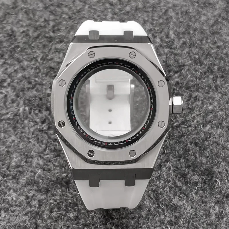 41mm hochwertiges 316L Edelstahlgehäuse + Armband + Ring Saphirglas Uhrengehäuse passend für NH35/NH36 Automatikwerk Zubehör – Detail 21