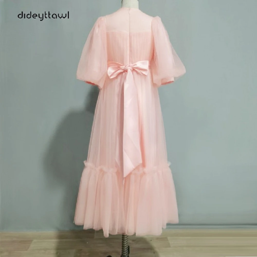 Dideyttawl Tulle Short Puff Sleeves Flower Girl Dress Ruffles Pleated Floor Length Sashes Junior Concert Gown Flower Girl Dresses