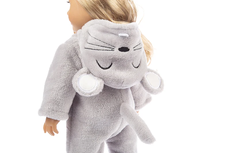 Neue Tierpyjamas für 18-Zoll-American Girl Doll 45 cm unsere Generation Doll, Mädchenpuppenkleidung und Accessoires – Detail 15