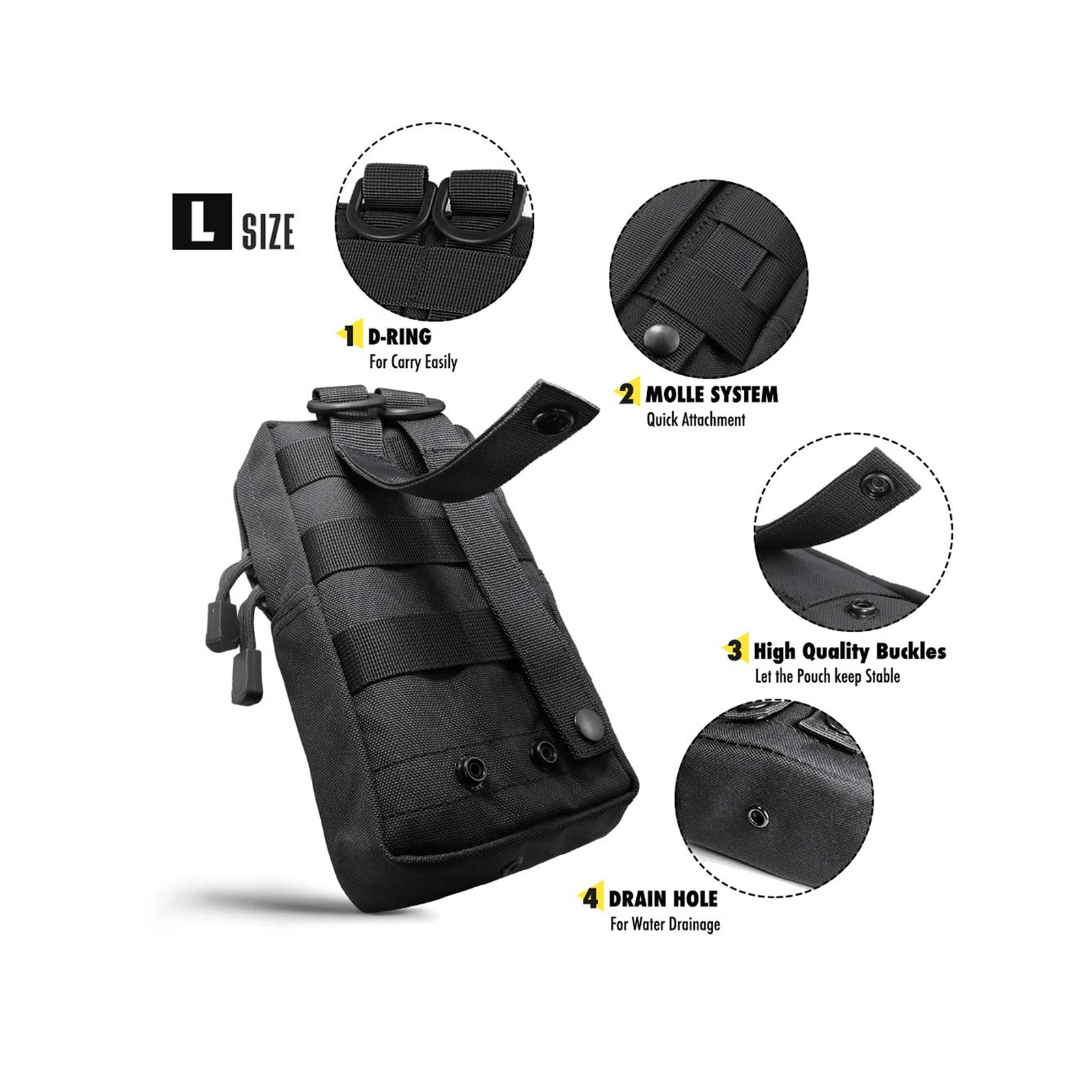 Water Resistant Tactical Nylon Pouch for Camping and Hiking