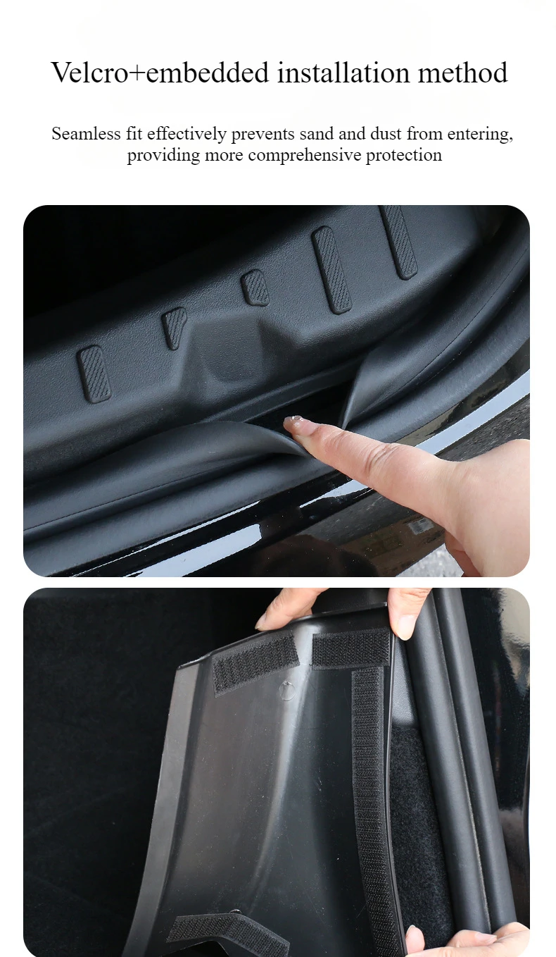 For Tesla Model Y Juniper 2025 Trunk Threshold Strip TPE Mats Sill Guard Rear Ca