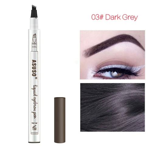 4 Fork Tips Eyebrow Pencil Waterproof Eye Makeup 3 Colors Easy Use Eyebrow Pencil Deep Color Pencil Eyebrow