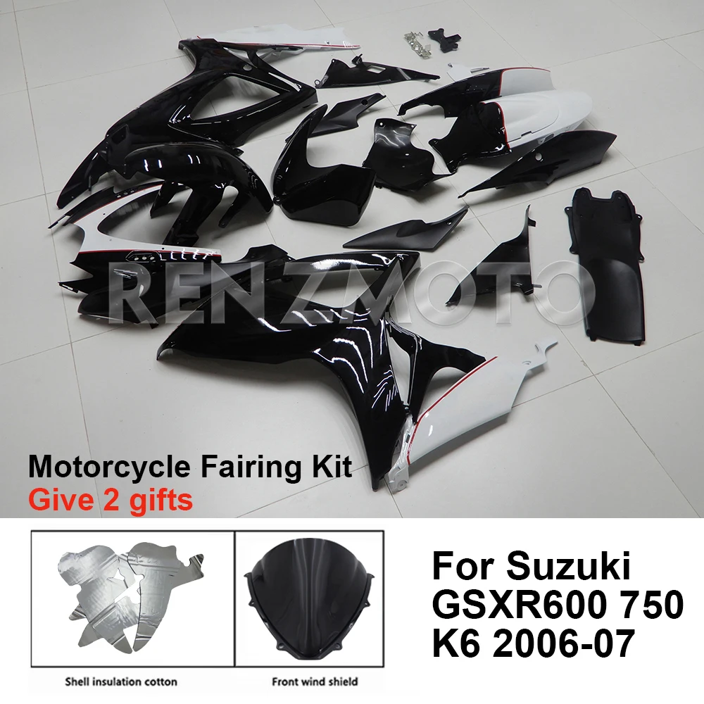 

Motorcycle Fairing Set Body Kit Plastic For Suzuki GSX-R600 R750 2006-2007 K6 Accessories Injection Bodywork S0606-130a