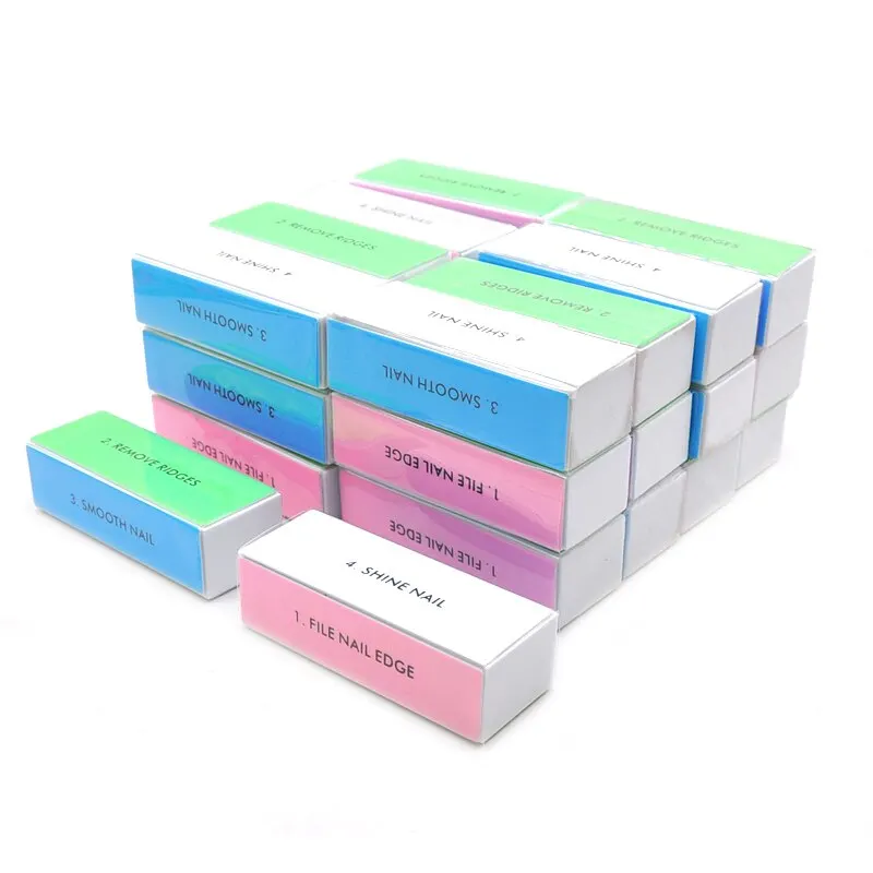 Colorful 4-Way Nail Buffer Blocks - Shine & Polish Kit (5 Pieces)
