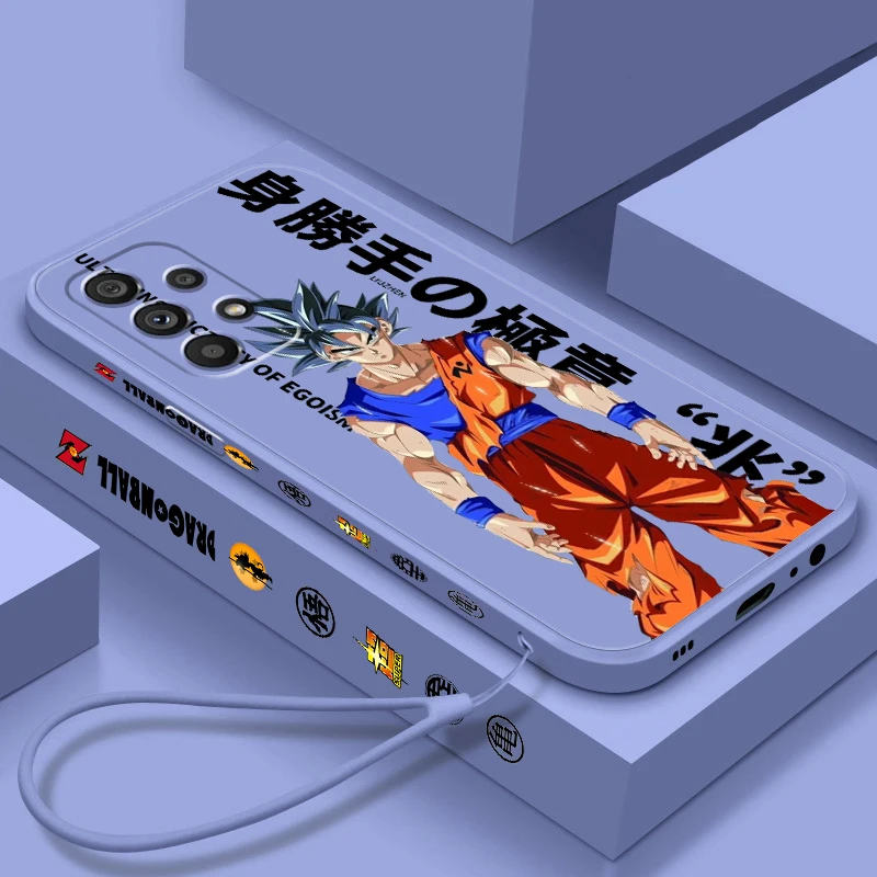 D-Dragon Ball Vegeta Iv Goku Liquid Left Rope Per Samsung A53 A52 S A33 A32 A51 A71 A21S A13 A73 A50 A72 A23 A12 5G Funda