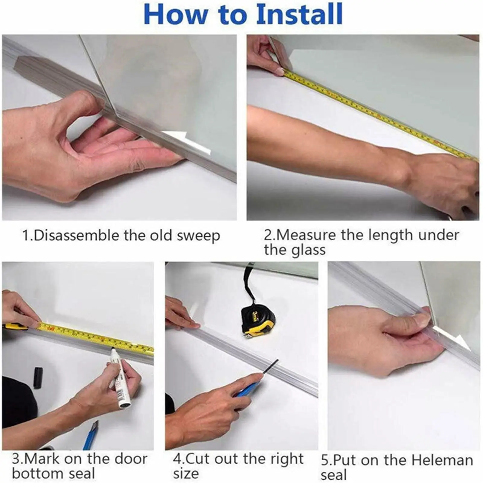 Description Picture 6 of itemFrameless Shower Door Bottom Seal Rubber Shower Screen Water Barrier Bathroom Glass Door Seal 6/8/10mm Water Deflector Strip