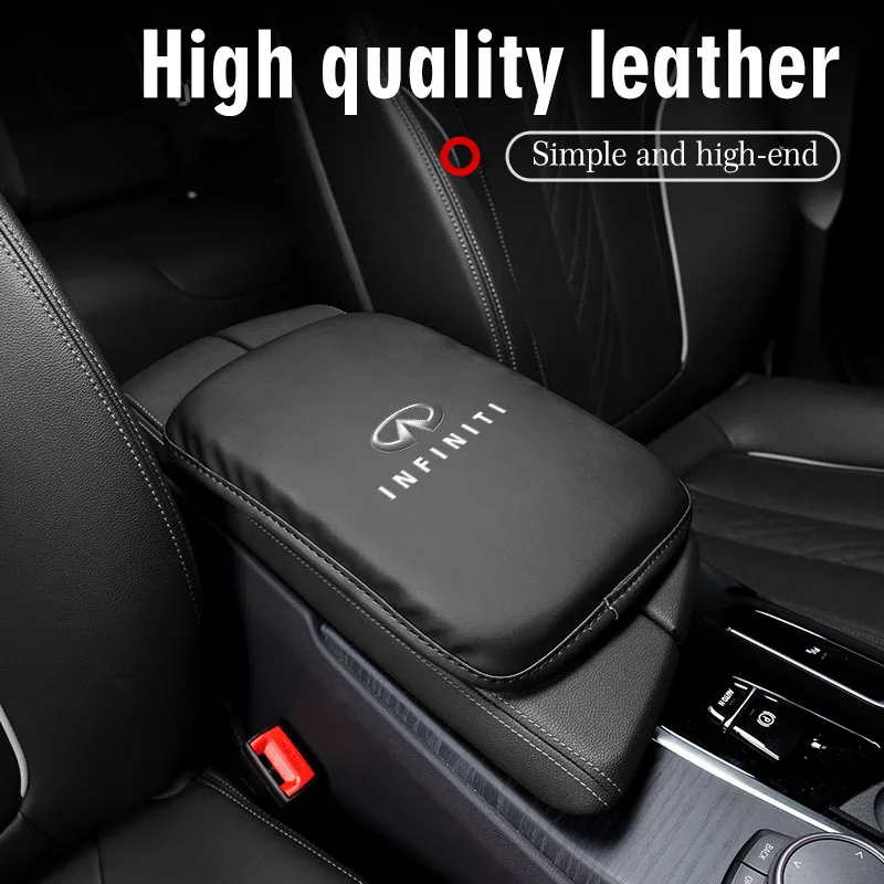 Leather Car Armrest Mat Heighten Mat Armrest Protector Cushion For