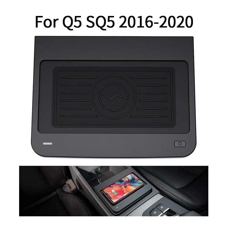 

Wireless Phone Charger For Q5/ SQ5 2016-2020 ,Center Console Wireless Charging Pad Mat For All QI Enabled Phone - Fast Char