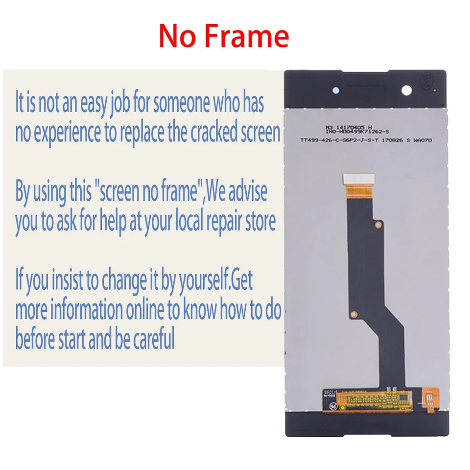 Cadre Intermédiaire écran Noir D'origine Pour Sony Xperia XA1 (G3121) - Remplacement