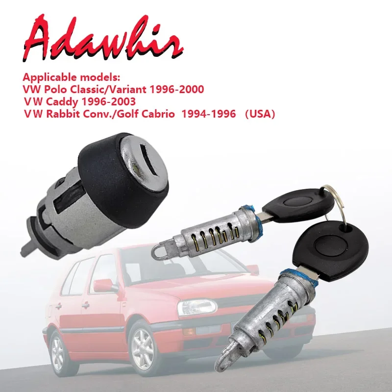 Adatto Per Volkswagen Polo Classic/Variante Caddy Rabbit Conv./Golf Cabrio Nucleo Serratura Maniglia + Pacchetto Nucleo Blocco Accensione
