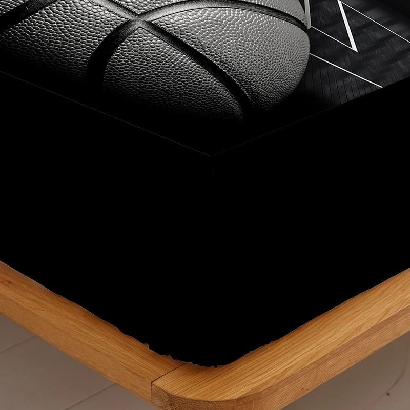 3PC Basketball Court Bed Sheet, Fitted Sheet*1+Pillowcases*2, Suitable For Bedrooms And Guest Rooms, Comfortable And Soft Fabric 6