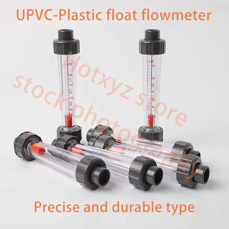 1pcs Plastic float flowmeter water processor liquid water flow meter rotor flowmeter UPVC pipeline socket type