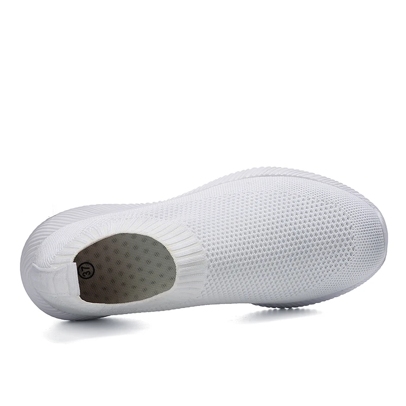 Moipheng Spring Women Sneakers Shoes Flats Sock Sneakers Women Summer Slip on Flats Shoes Plus Size Walking Loafers
