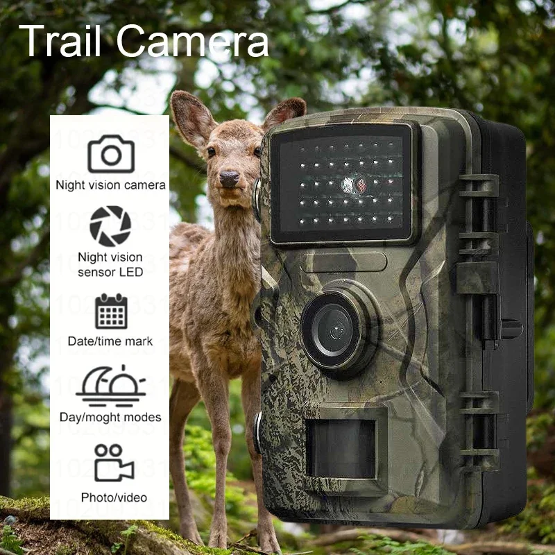 Caméra trail 16MP 1080P étanche vision nocturne infrarouge pour surveillance faune et pêche