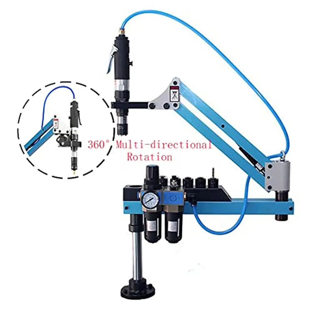 Pneumatic Tapping Machine 360° Multi-directions Universal Arm Drilling Threading M3-M12 Tap Aluminum Alloy Strong Motor High 4
