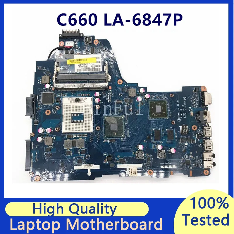 Mainboard For Toshiba Satellite C660 A660 PWWAA LA-6847P DDR3