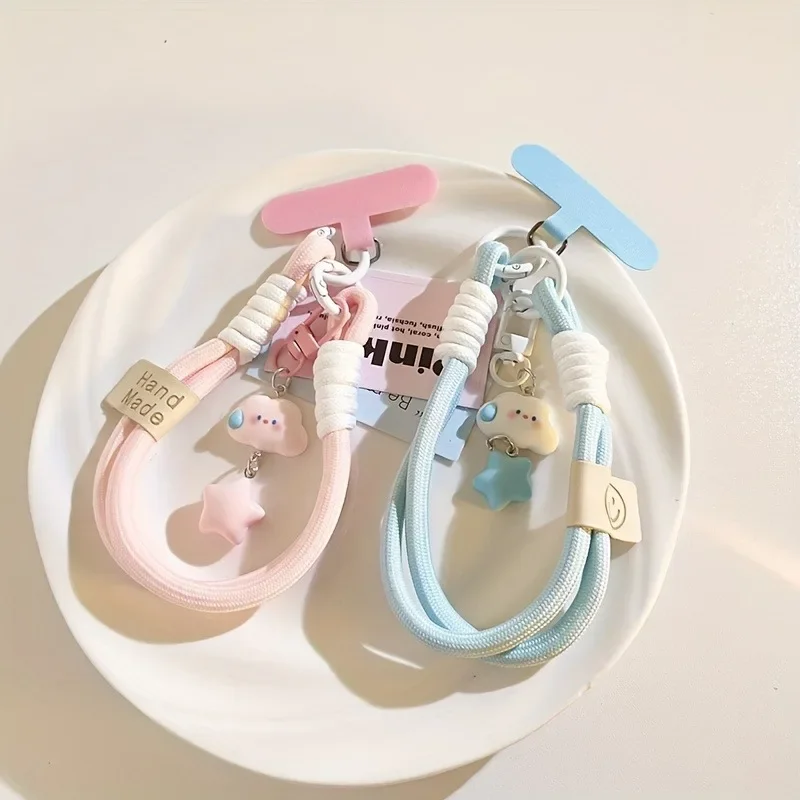 New Colourful Mobile Phone Strap Short Wrist Strap Clouds Star Charm Keychain Camera Chain Lanyard Universal Phone Case Lanyard 2
