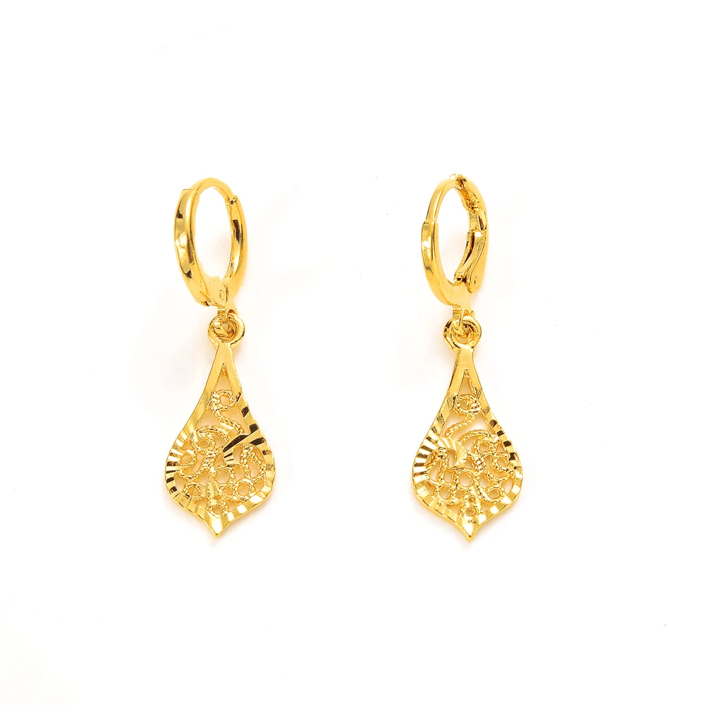 Gold Color Earrings Women's/Girls African Beautiful 24K Gold Color Plated Nicely Cute Small Ethiopian Jewelry Wedding Gift 6