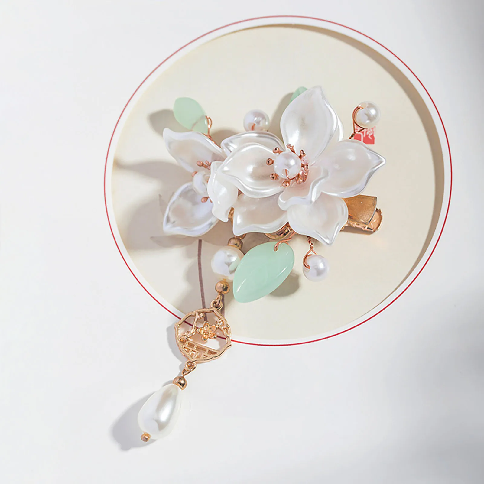 Camellia Flower Pearl Jewel  Hair Clips Handmade Accessories Crystal Pearl Flower Hair Clips Elegant Bridal Wedding Hair  main image 3
