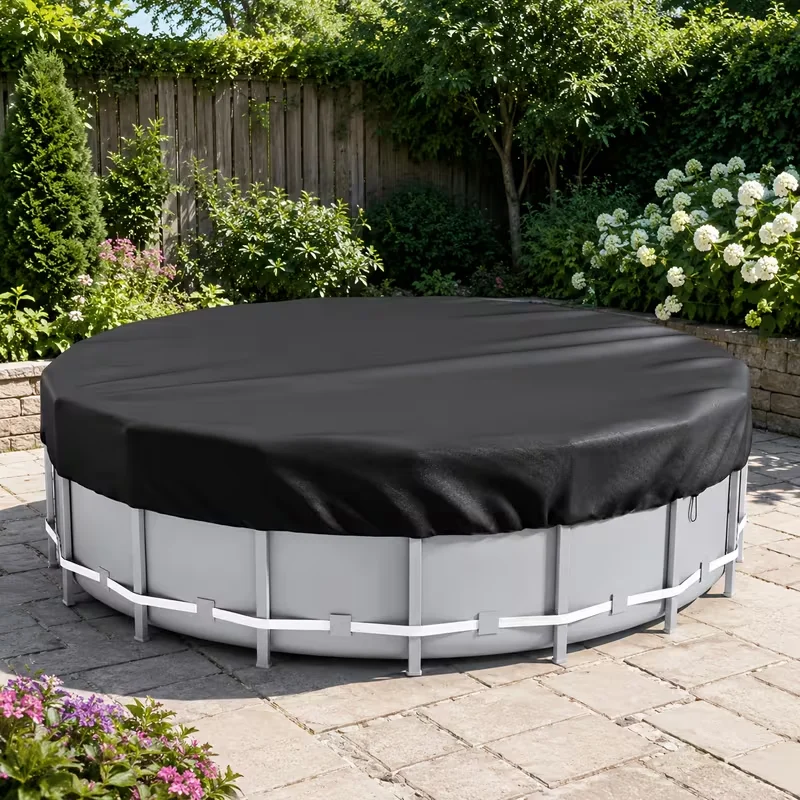 Waterproof Foldable Round Pool Protector - Dustproof & Insect Resistant Cover for Inground Swimming Pools