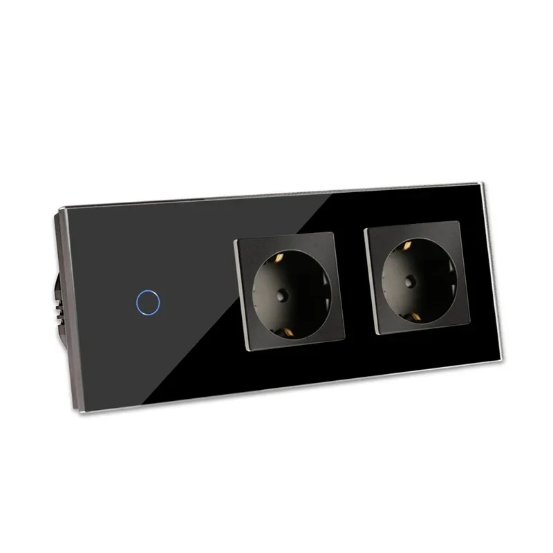 Bingoelec EU Standard Black Sockets and Switches with Crystal Glass Panel Sensor Switch with Socket Home Improvement 5 Bingoelec EU Standard Black Sockets and Switches with Crystal Glass Panel Sensor Switch with Socket Home Improvement - Image 5