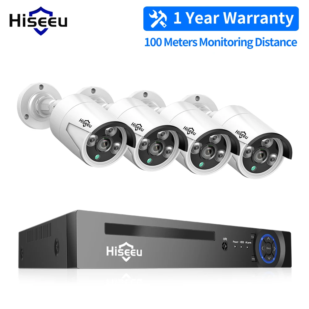 5MP 3MP 8CH POE NVR Video Audio Record ONVIF CCTV IP Security Surveillance Camera System Kit Outdoor House Waterproof Hiseeu