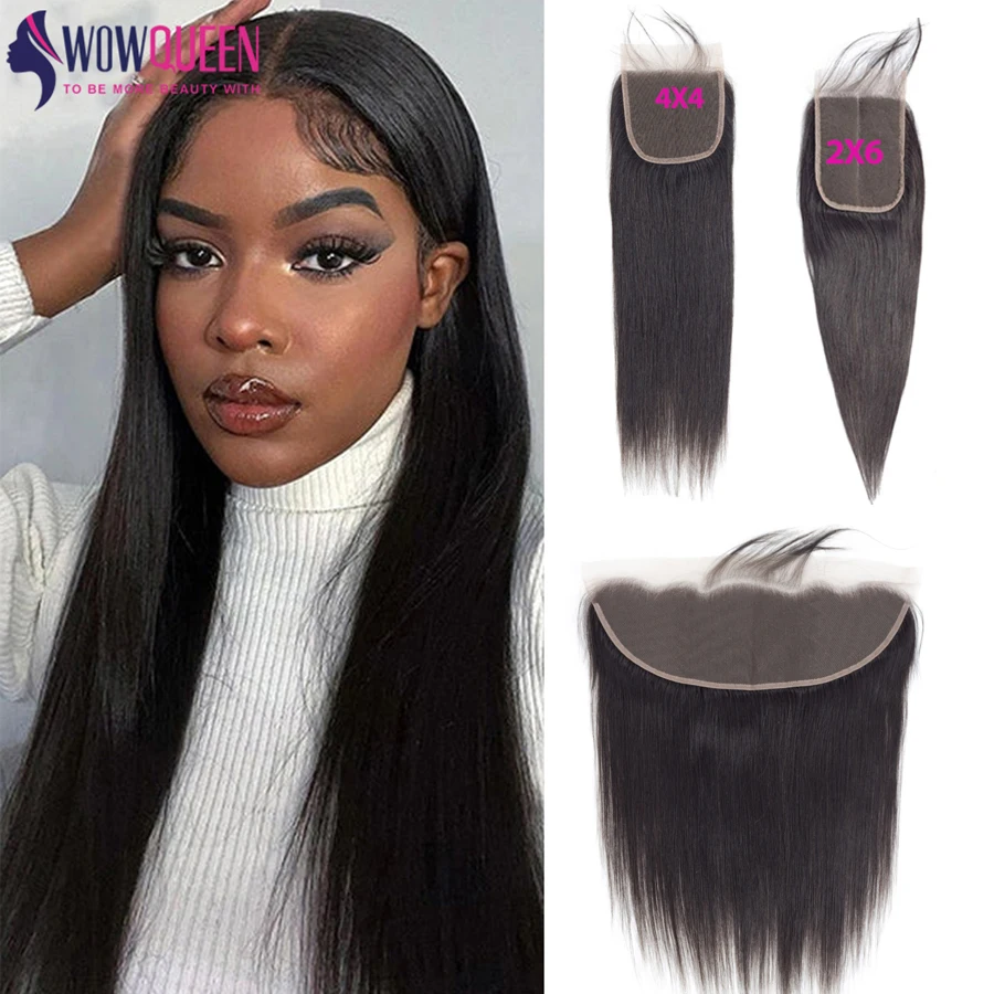 4x4 Straight 13x4 Lace Frontal 2x6 Transparent Swiss Lace Closure Human Hair Natural Hairline Only Melt Skins Remy human hair closure human hair frontal human hair lace product