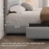Yaheetech Queen Bed Frame with Adjustable Diamond Button-Tufted Headboard/3 Drawers Storage, Queen Platform Bed/Strong Wooden Sl 6