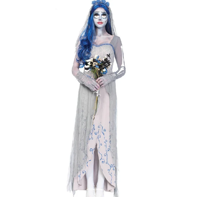 MicCostumes Ghost Bride Skeleton Cosplay Dress Halloween Costume