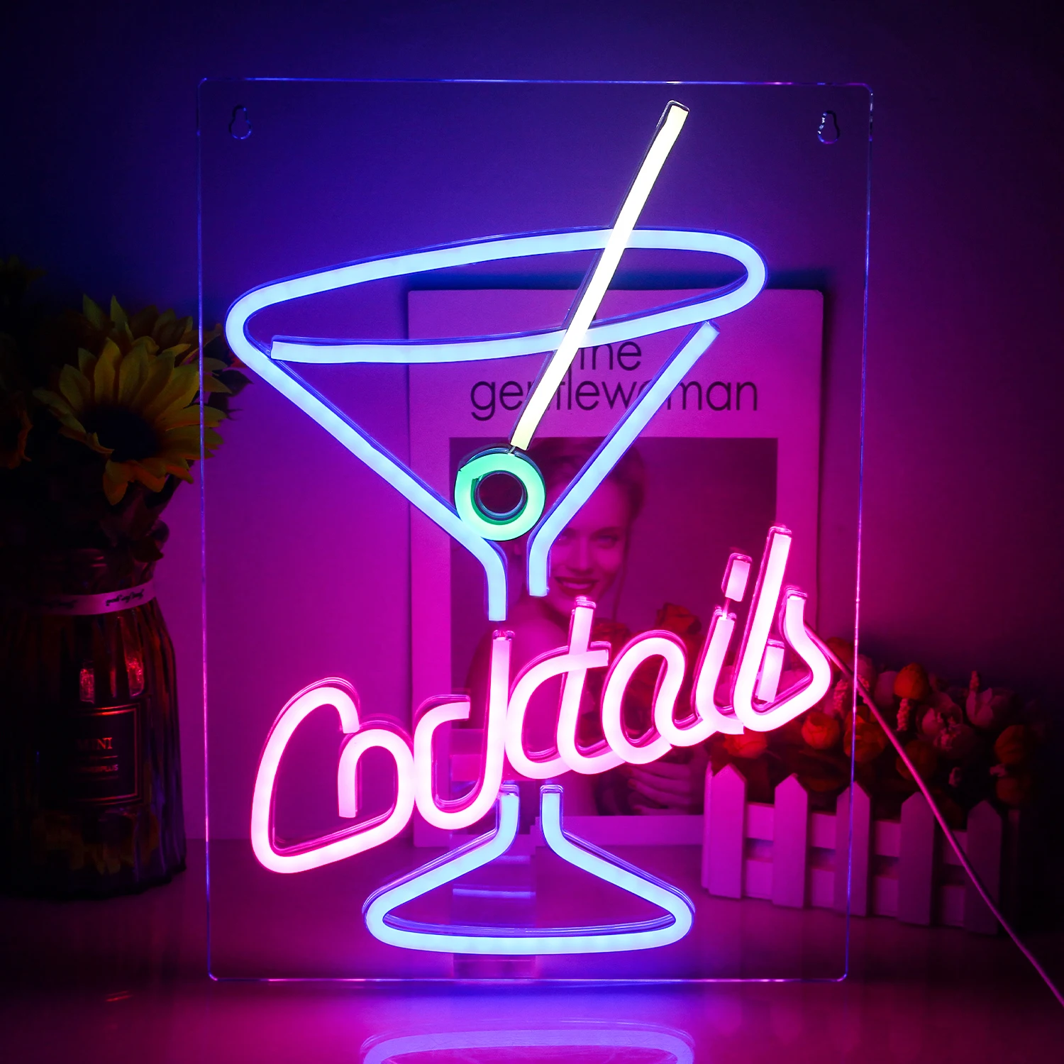 

Cocktails Neon Signs Beer Bar Club LED Acrylic Neon Lights Sign for Hotel Pub Cafe Birthday Party Teen Room Wall Decorative Lamp