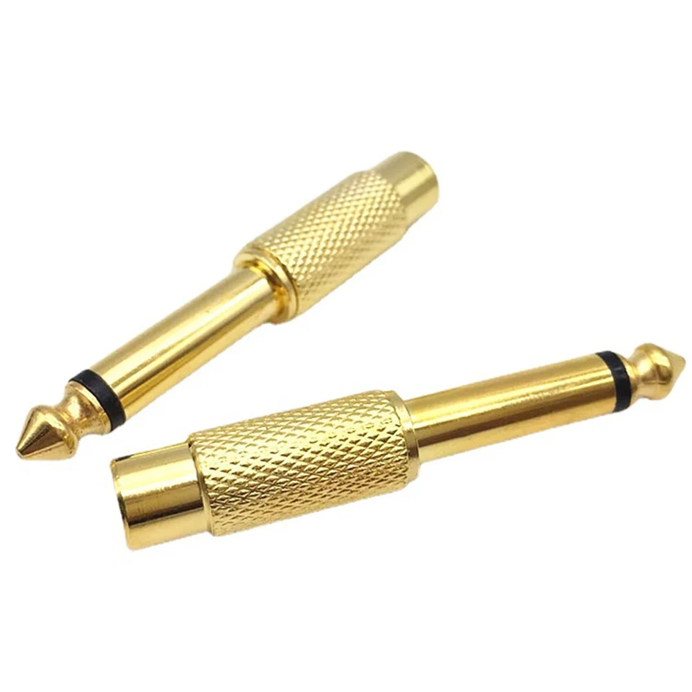 Premium Audio Connector Set - 6.35mm Male Jack to RCA Female Adapter Plugs