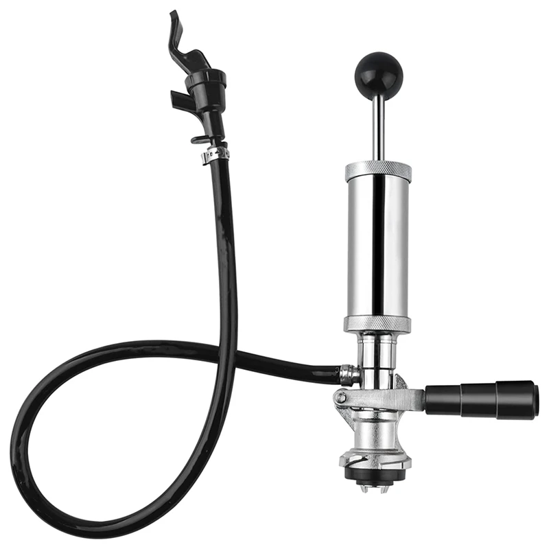 

1 Pcs Beer Keg Pump D System 4 Inch Chrome Beer Keg Pump With Beer Faucet, For American Beer Kegs, Molson, Busch, Miller